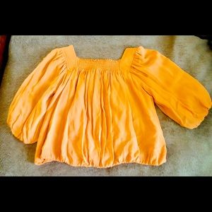 Studio M XS petite orange blouse.
